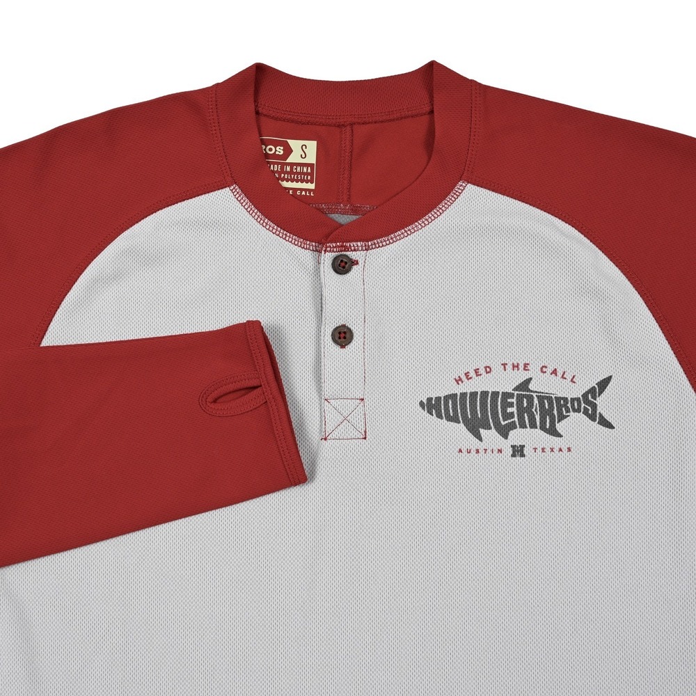 Howler Bros Henley Shirt Mens Small‎ Raglan Long Sleeve Performance Tech Outdoor